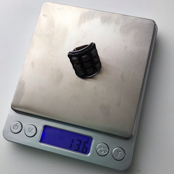 Mid Century Sterling Silver Square Grid ring - Picture 14 of 14